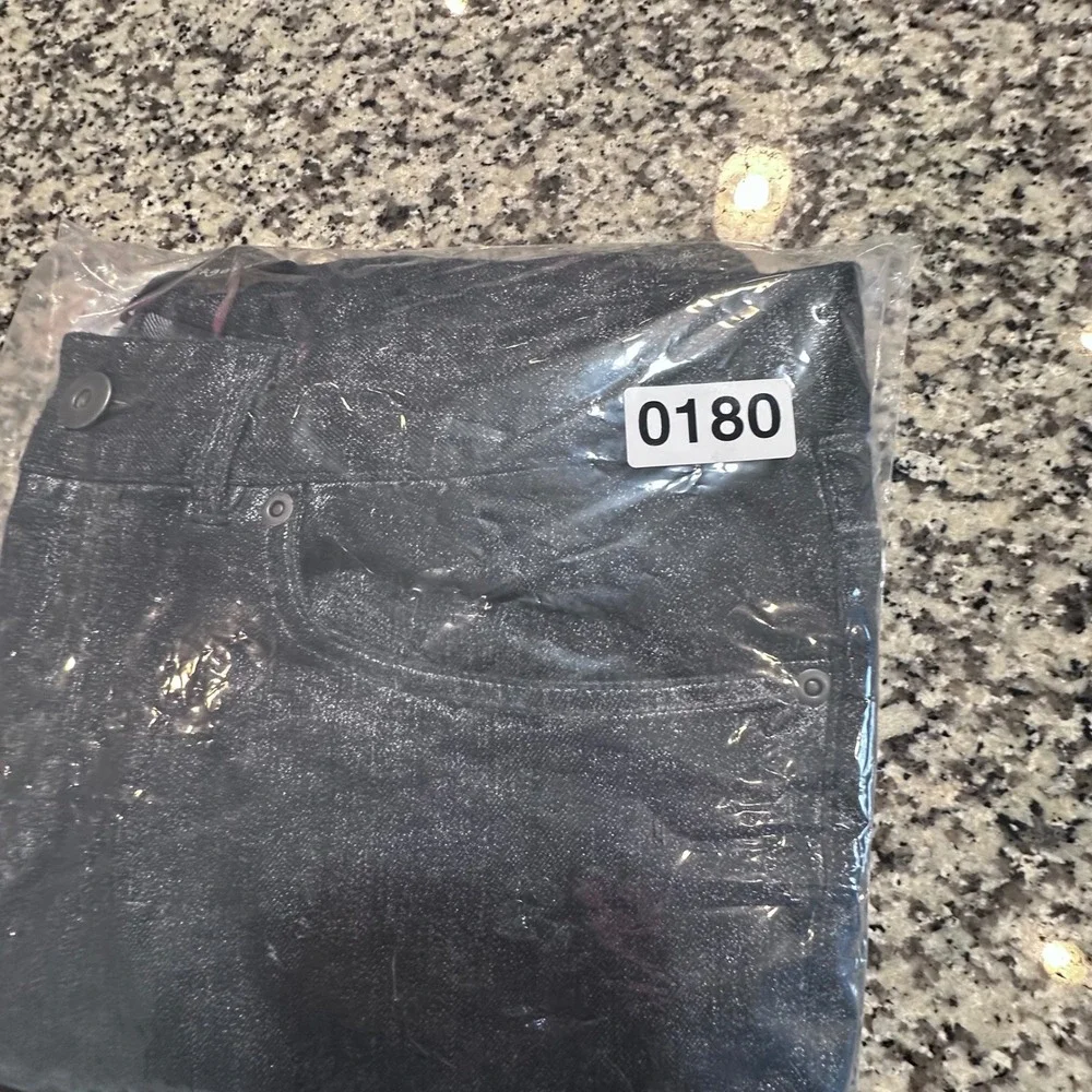 Skye's the Limit‎ Women's Black Shiny Denim Jeans Sz 14 Cowgirl Straight Leg